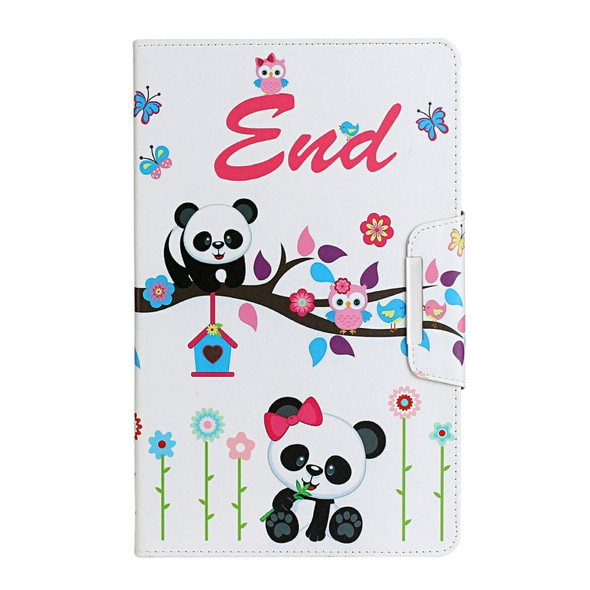 For Samsung Galaxy Tab E 9.6 / T560 Painted Pattern Horizontal Flip Leather Case with Holder(Panda)