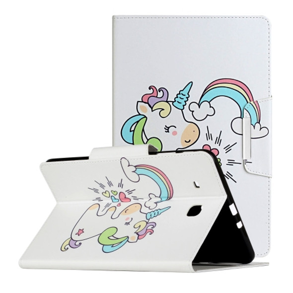 For Samsung Galaxy Tab E 9.6 / T560 Painted Pattern Horizontal Flip Leather Case with Holder(Sideways Unicorn)