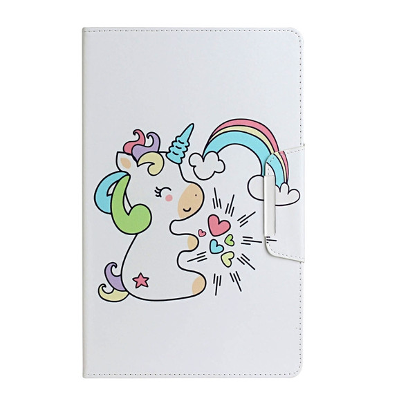For Samsung Galaxy Tab E 9.6 / T560 Painted Pattern Horizontal Flip Leather Case with Holder(Sideways Unicorn)