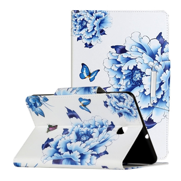 For Samsung Galaxy Tab A 9.7 / T550 Painted Pattern Horizontal Flip Leather Case with Holder(Blue and White Porcelain Butterfly)