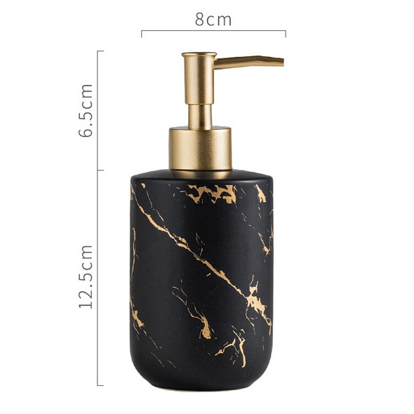 400ML Bathroom Hand Soap Bottle Shower Gel Bottle Ceramic Bottling(Black)