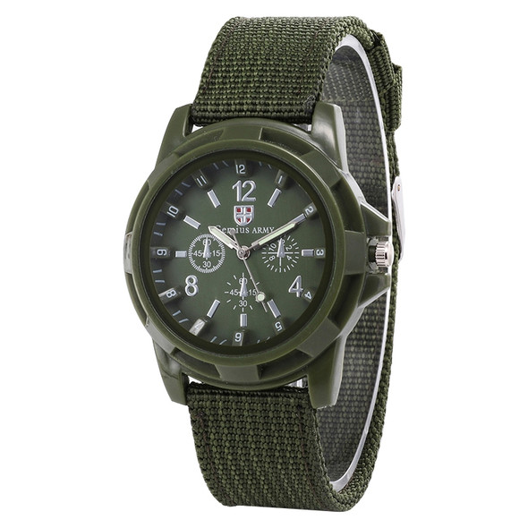 055 Men Canvas Strap Luminous Watch(Green )