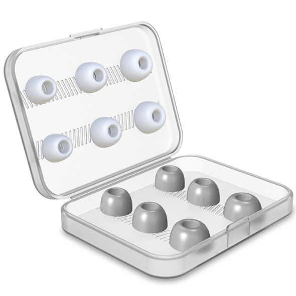 12 PCS Wireless Earphone Replaceable Silicone + Memory Foam Ear Cap Earplugs for AirPods Pro, with Storage Box(White + Grey)