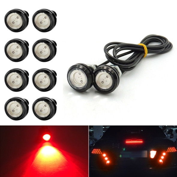 10 PCS 23mm 1.5W DC9-80V Motorcycle Eagle Eye Light Double Lens(Red Light)