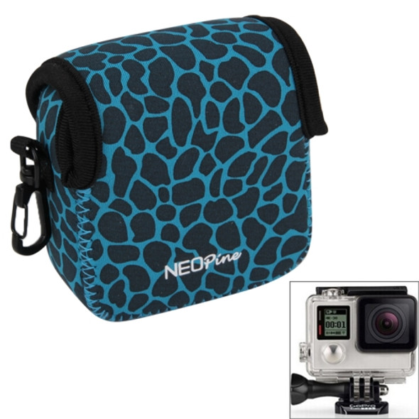 NEOPine GN-5 Leopard Texture Waterproof Housing Neoprene Inner Protective Bag Camera Pouch for GoPro HERO5/ 4 /3+ /3 /2 /1(Blue)