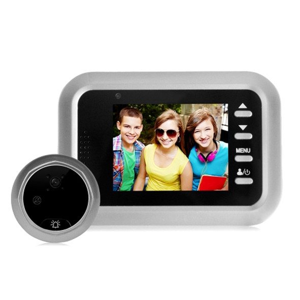 W8-S 2.4 inch Screen 2.0MP Security Camera No Disturb Peephole Viewer, Support TF Card(Silver)