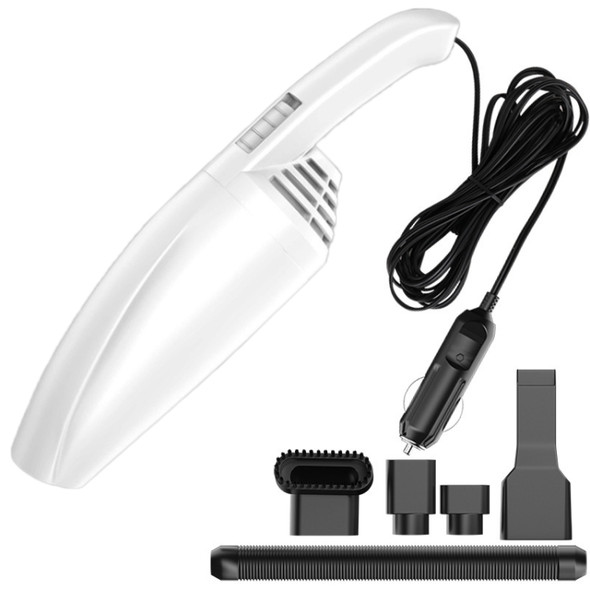 Car Vacuum Cleaner 120W Wet and Dry Dual-use Strong Suction, Style: Wired Shark (White)