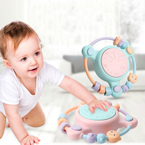 Baby Music Hand Drum Multi-function Early Education Puzzle Rattle Toy(Pink)