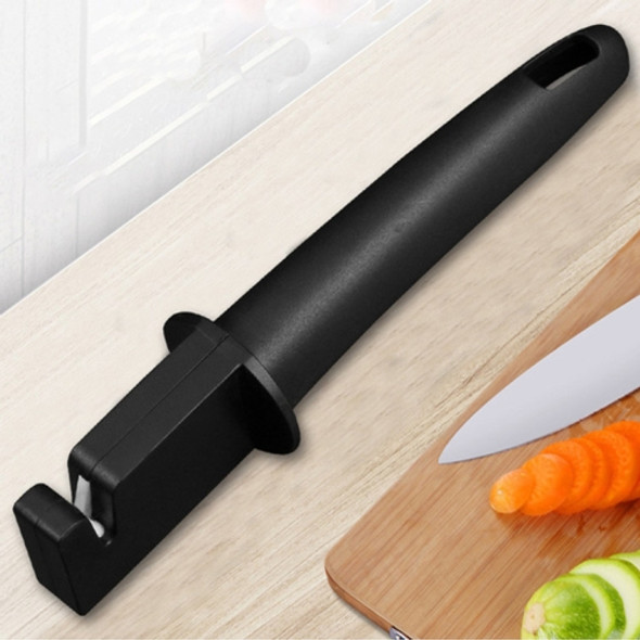 2 PCS Mini Sharpener Kitchen Knife Sharpener Lightweight 5 Seconds Sharpening Knife Home Practical Gadgets(Black)