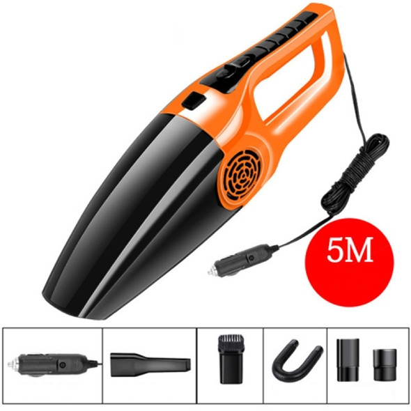 Car Vacuum Cleaner High Power 120W Home Car Dual-use Vacuum Cleaner Powerful Dry and Wet Wired Models Seventh Generation(Orange)