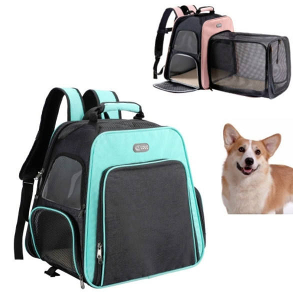 LDLC Ultralight Pet Backpack Storage Portable Folding External Expansion Pet Carrier Bag(Sky Blue)