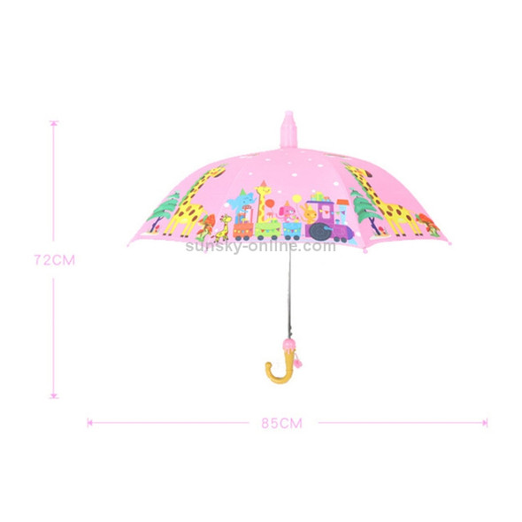 Student Sunshade Umbrella Cartoon Children Long Handle Umbrella With Waterproof Sleeve(Cat)
