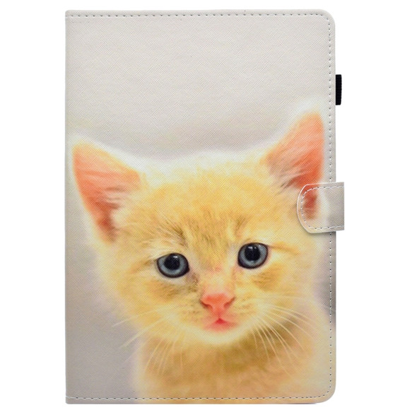 For Galaxy Tab A 8.0 (2015) T350 Painted Horizontal Flat Leather Case with Sleep Function & Card Slot & Buckle Anti-skid Strip & Bracket & Wallet(Cute Cat)