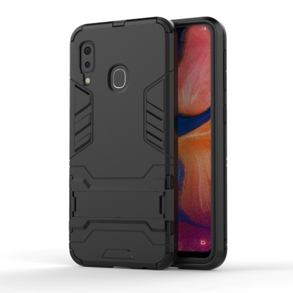 Shockproof PC + TPU Case for Galaxy A20e, with Holder(Black)