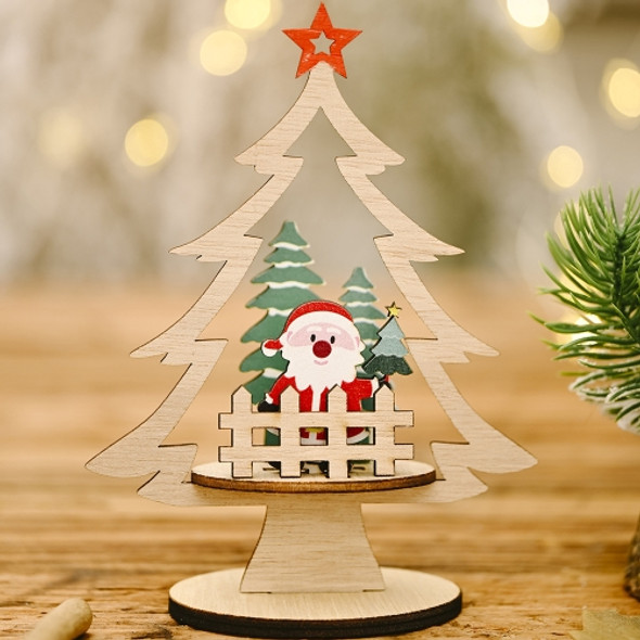 6 PCS Christmas Decoration Festival Supplies Wooden Diy Christmas Tree Decoration Desktop Decoration(Elderly)