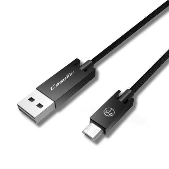 CaseMe 25cm 5V 2.1A Cloth Weave 3D Aluminium Alloy USB to Micro USB Data Sync Charging Cable, For Galaxy, HTC, Google, LG, Sony, Huawei, Xiaomi, Lenovo and Other Android Phone (Black)