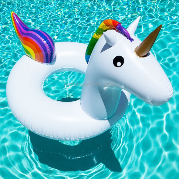 Summer Inflatable Unicorn Shaped Float Pool Lounge Swimming Ring Floating Bed Raft, Size: 120cm