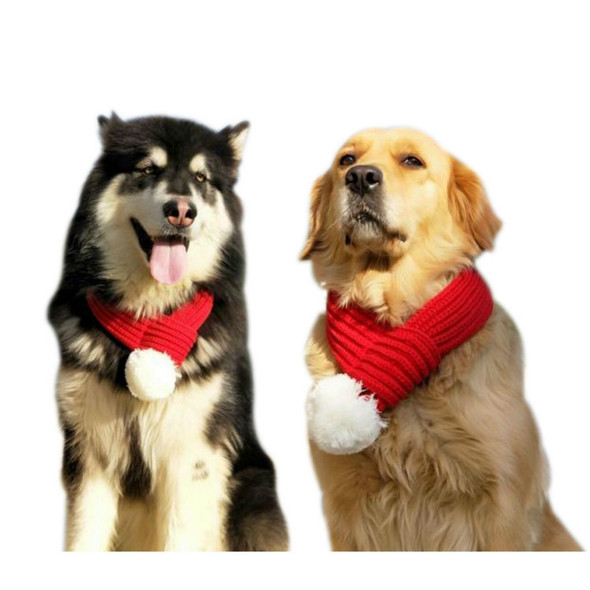 Pet Christmas Wool Scarf Medium & Large Dog Saliva Towel, Size: S