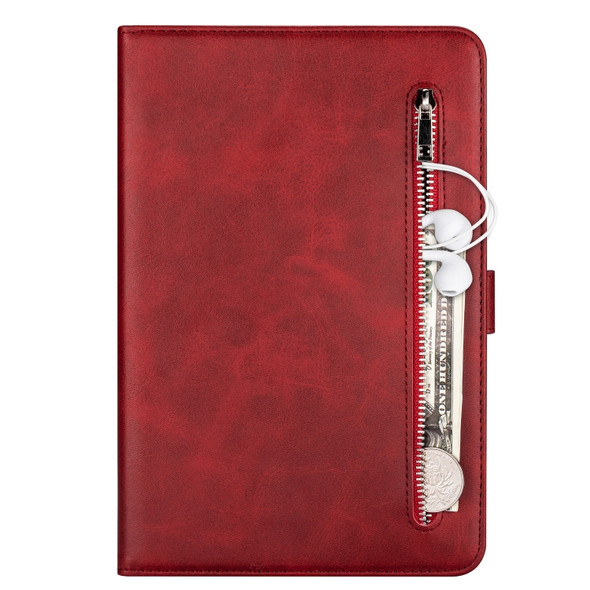 For Samsung Galaxy Tab A9.7 T550 Tablet Fashion Calf Texture Zipper Horizontal Flip Leather Case with Stand & Card Slots & Wallet & Wake-up / Sleep Function(Red)