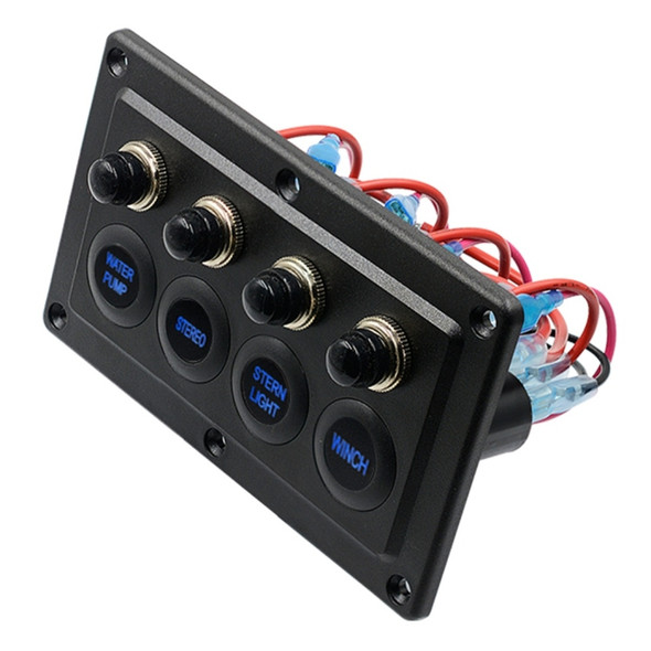 CS-976A1 12-24V 4 Way Switches Single Touch Switch Panel for Car RV Boat Yacht