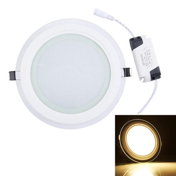 18W 20cm Round Glass Panel Light Lamp with LED Driver, Luminous Flux: 1480LM,  AC 85-265V, Cutout Size: 16.5cm