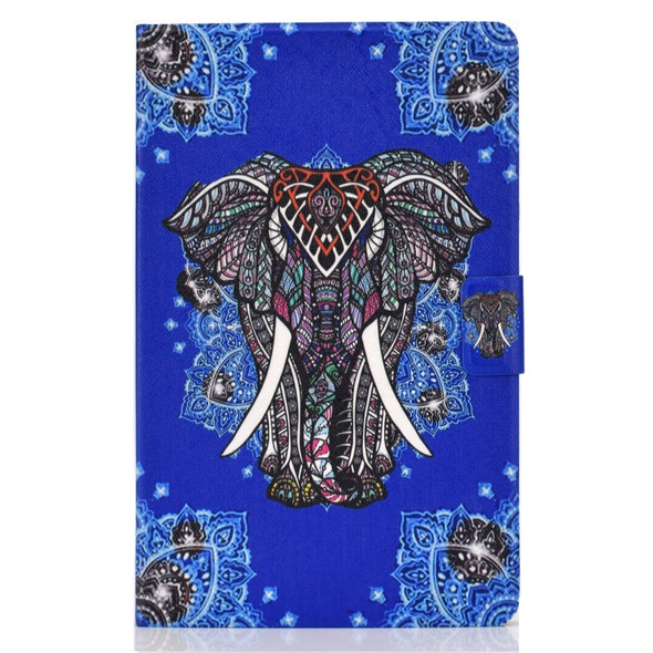 Colored Drawing Universal Voltage Craft Cloth TPU Protective Case, with Holder & Sleep / Wake-up Function & Card Slots & Anti-slip Strip for Galaxy Tab A 10.5 T590 / T595(Elephant)