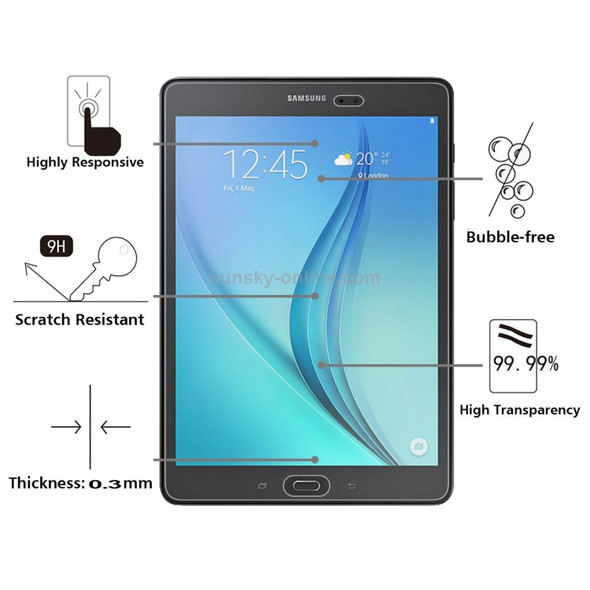 0.3mm 9H Full Screen Tempered Glass Film for Galaxy Tab A Plus 9.7 / P550