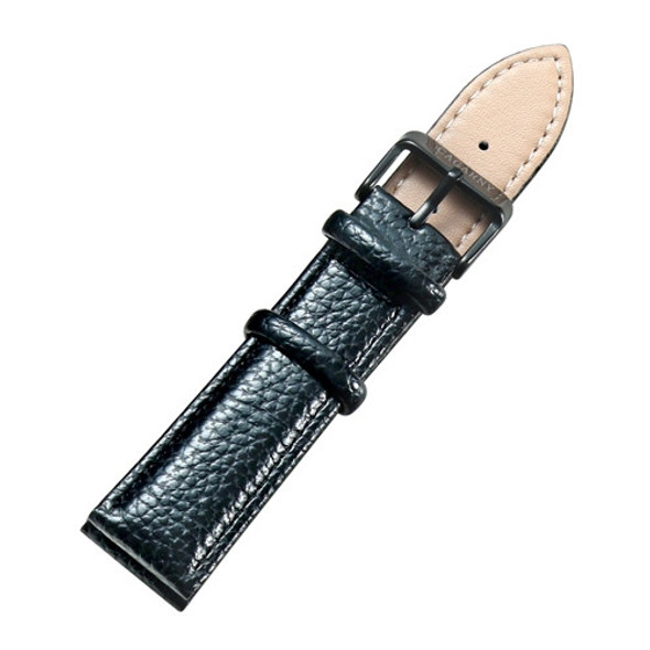 CAGARNY Simple Fashion Watches Band Black Buckle Leather Watch Strap, Width: 20mm(Black)