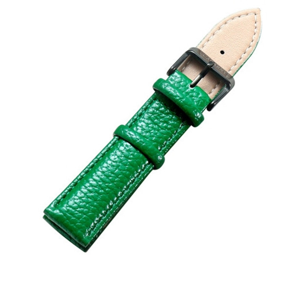 CAGARNY Simple Fashion Watches Band Black Buckle Leather Watch Strap, Width: 20mm(Green)