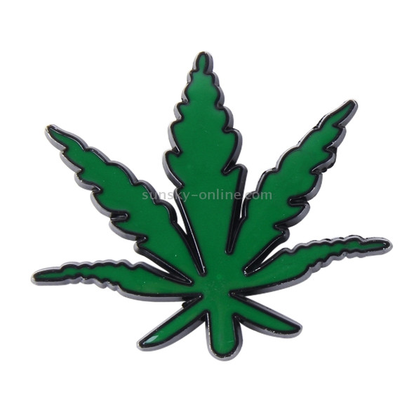 1 PCS Pure Metal Maple Leaf Car Stickers(Green)