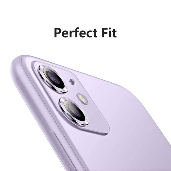 ENKAY Hat-Prince 2 PCS For iPhone 11 Aluminium Alloy + Tempered Glass Camera Lens Cover Full Coverage Protector(Purple)