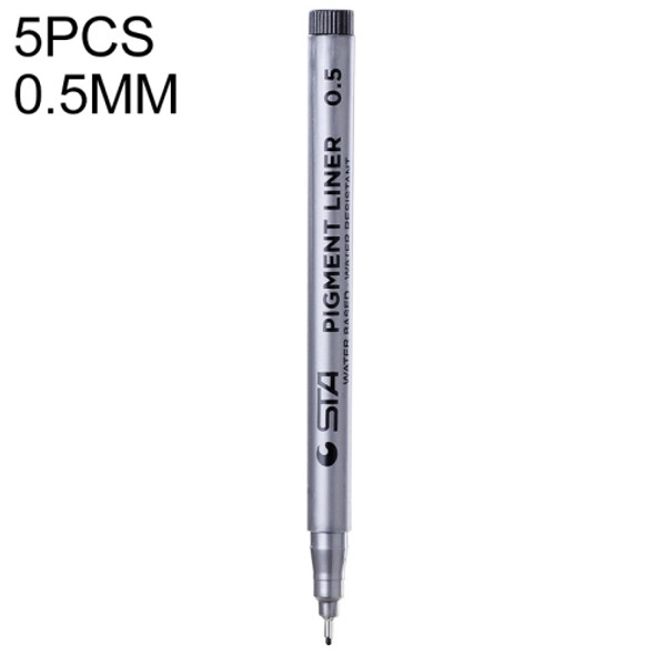 5 PCS Micron Ink Marker Pen Black Fineliner Sketching Pens 0.5mm