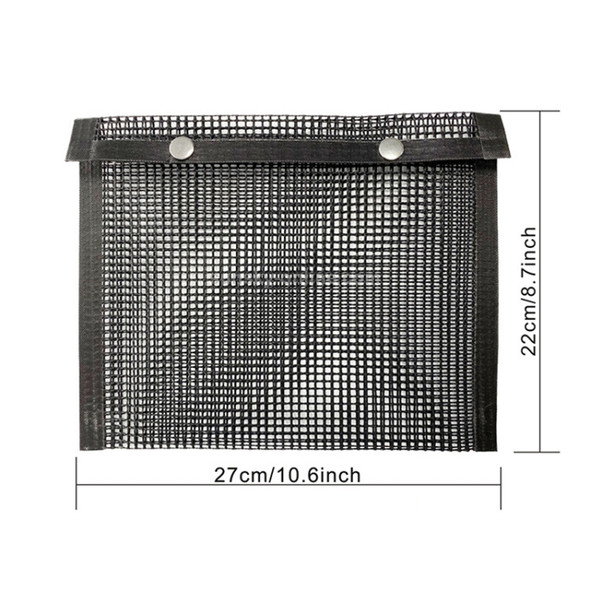 Barbecue Heat Resistant Non-stick Grilling Mesh BBQ Baking Bag, Size: 27 x 22cm (Black)