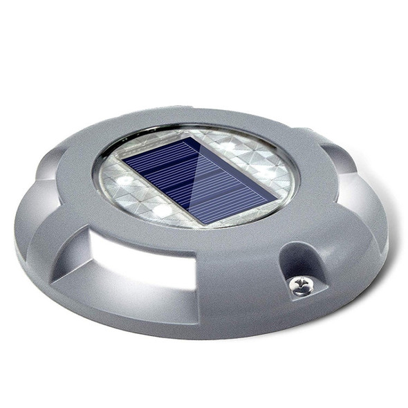 4 PCS LED Solar Powered Embedded Ground Lamp IP68 Waterproof Outdoor Garden Lawn Lamp (Grey)