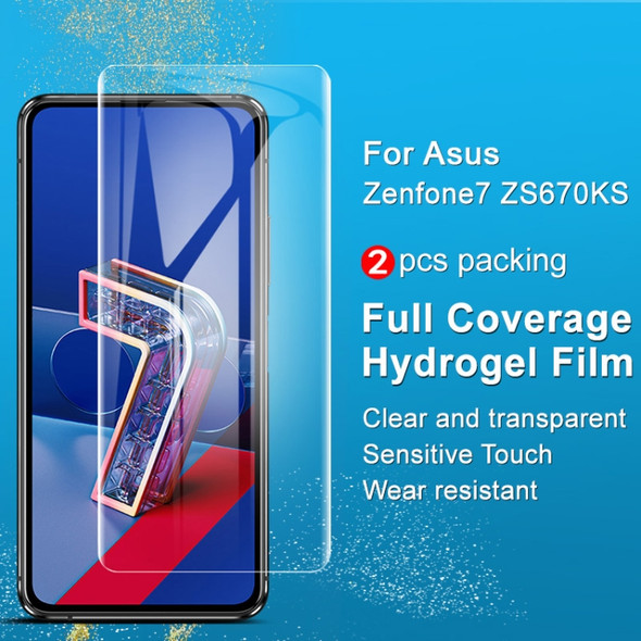 For Asus Zenfone 7 ZS670KS 2 PCS IMAK Hydrogel Film III Full Coverage Screen Protector