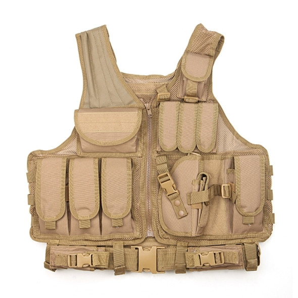 A60 Outdoor Equipment Vest Breathable Mesh Vest Tool Pocket, Size: Free Size(Brown)