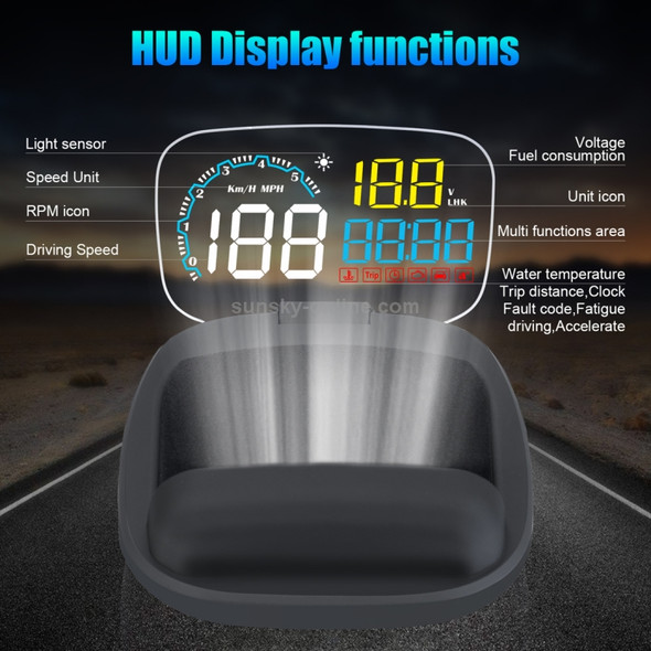 C600 4 inch Universal Car OBD2 HUD Vehicle-mounted Head Up Display