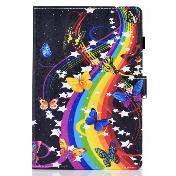 For Galaxy Tab A8.0 T350 Horizontal TPU Painted Flat Feather Case Anti-skid strip with Sleep Function & Pen Cover & Card Slot & Holder(Music Butterfly)