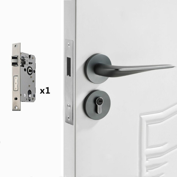 Magnetic Lock Mute Split Lock Solid Space Aluminum Indoor Door Lock, Style:With Mute 72 Lock Body(Grey)
