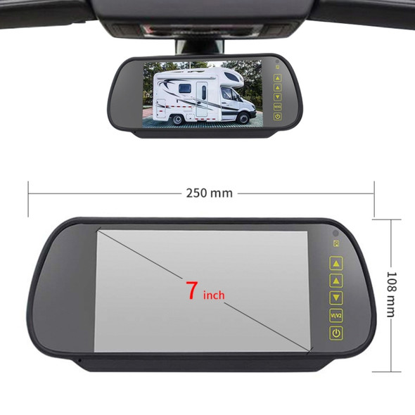 PZ471 Car Waterproof 170 Degree Brake Light View Camera + 7 inch Rearview Monitor for Citroen / Peugeot / Toyota