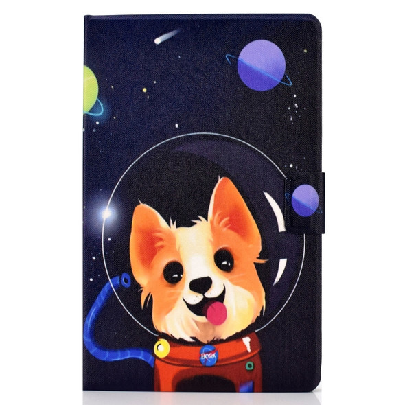 Colored Drawing Universal Voltage Craft Cloth TPU Protective Case, with Holder & Sleep / Wake-up Function & Card Slots & Anti-slip Strip for Galaxy Tab A 10.5 T590 / T595(Dog)