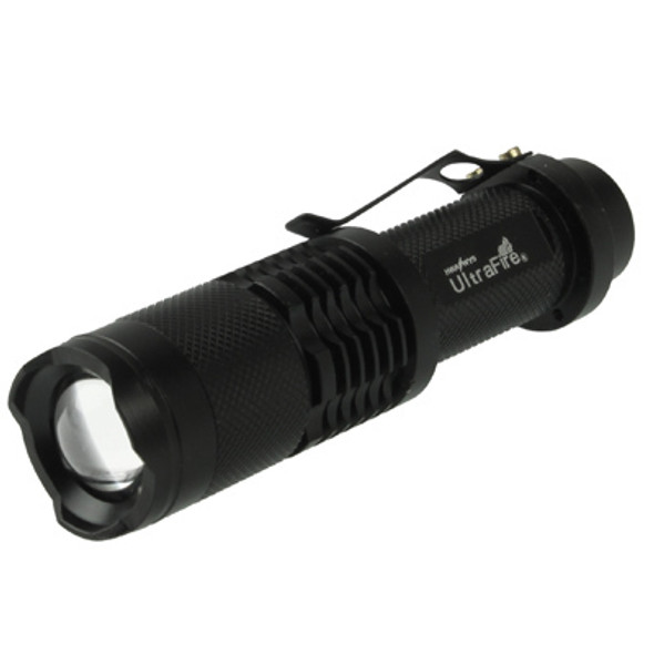 UltraFire Focus Flashlight, 3 Mode, Cree XM-L T6 LED, White Light, Luminous Flux: 700lm, Length: 11.6cm(Black)