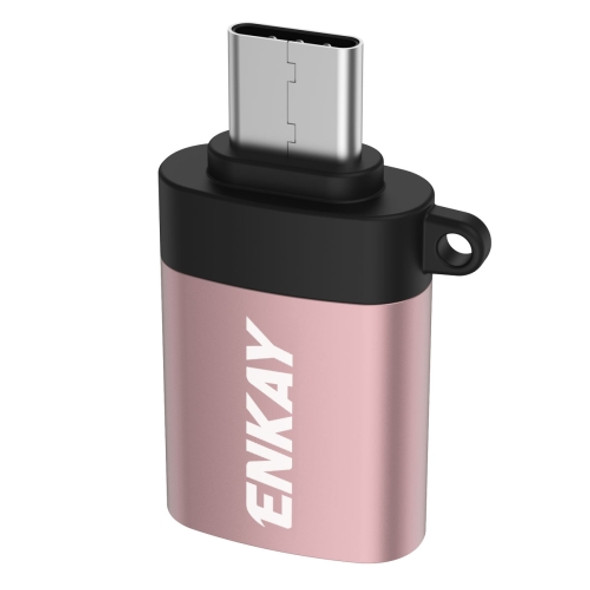 ENKAY ENK-AT101 Aluminium Alloy USB-C / Type-C to USB 3.0 OTG Data Adapter Converter(Rose Gold)