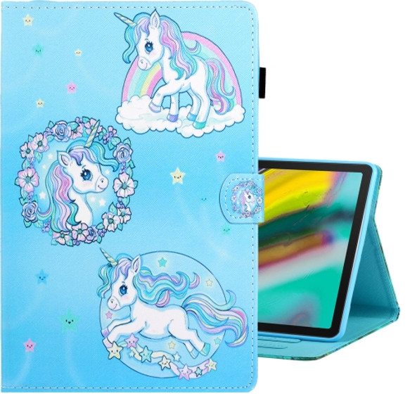 For Galaxy Tab S6 T860 Colored Drawing Horizontal Flip PU Leather Case with Holder & Card Slot & Sleep / Wake-up Function(Unicorn)