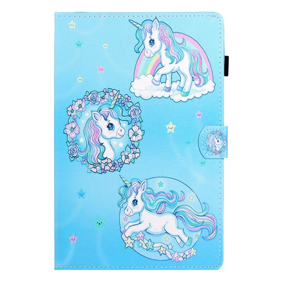 For Galaxy Tab S6 T860 Colored Drawing Horizontal Flip PU Leather Case with Holder & Card Slot & Sleep / Wake-up Function(Unicorn)