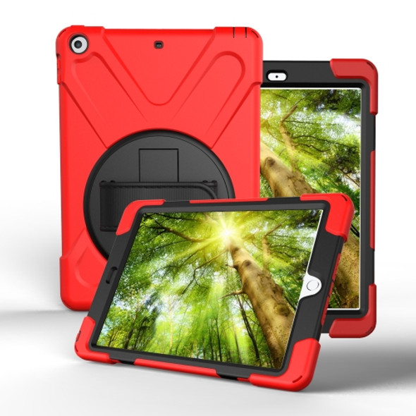 For Galaxy Tab S4 10.5 T830/T835 360 Degree Rotation PC + Silicone Protective Case with Holder & Hand-strap(Red)