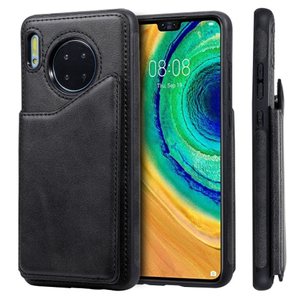 For Huawei Mate 30 Calf Texture Horizontal Flip Leather Case with Holder & Card Slots & Frame(Black)