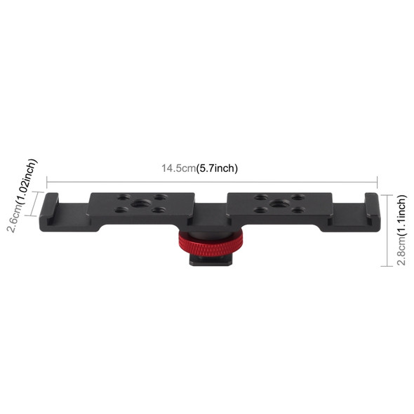 PULUZ Three-head Hot Shoe Bracket Mount(Black)