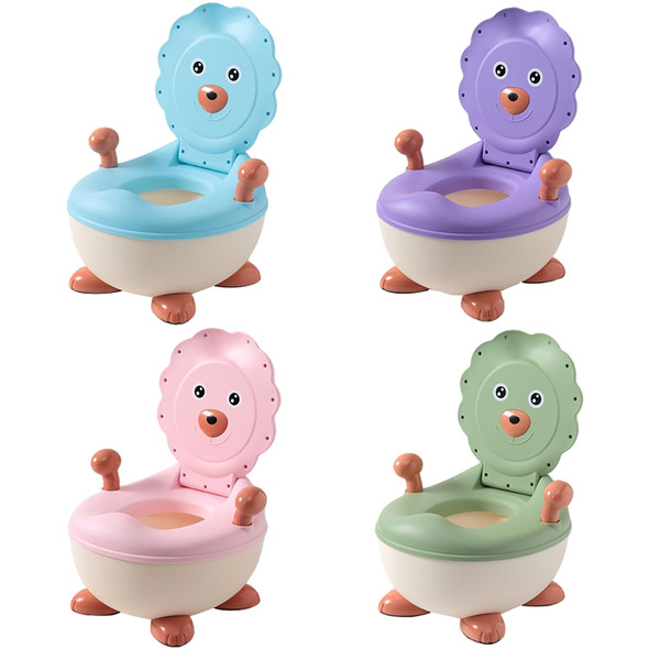 Children Spacious Backrest Thickened Non-slip Toilet Cute Cartoon Baby Training Toilet, Style:Hard Pad(Blue)