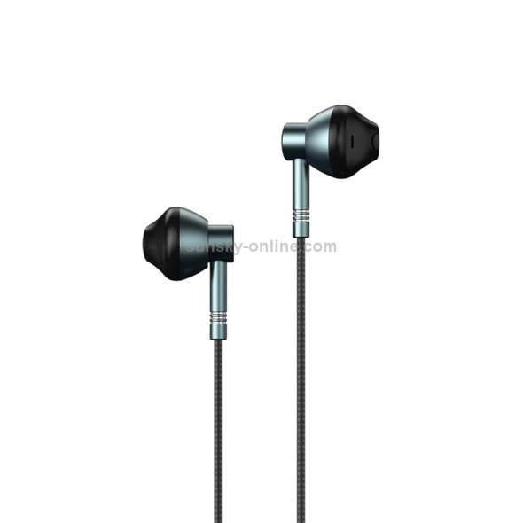 REMAX RM-201 In-Ear Stereo Metal Music Earphone with Wire Control + MIC, Support Hands-free(Tarnish)